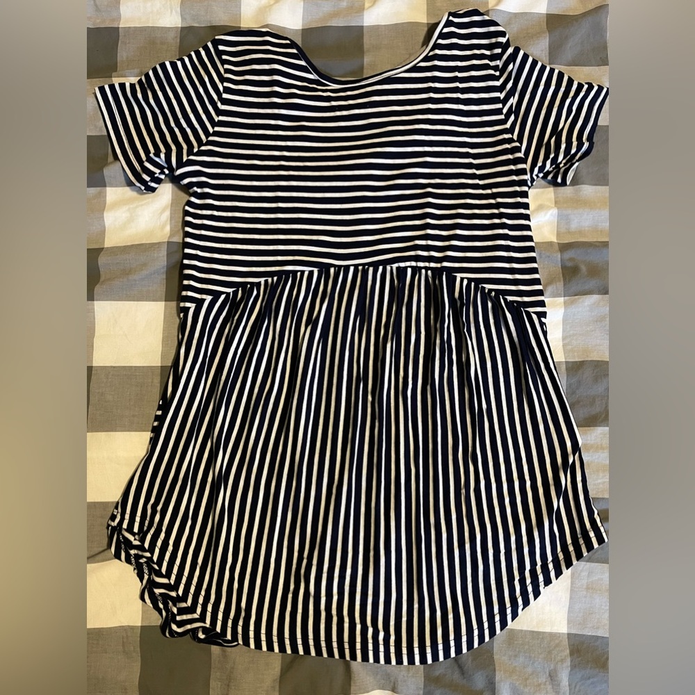 “Shirley & Stone” Navy and white stripe maternity top
